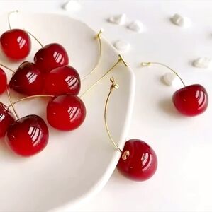 Sweet Red Cherry Dangle Earrings